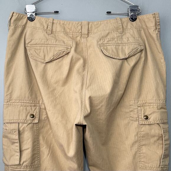 Ralph Lauren Cargo Cropped Pants Plus Size 18W Khaki Utility Outdoors Y2K Baggy - Picture 4 of 10